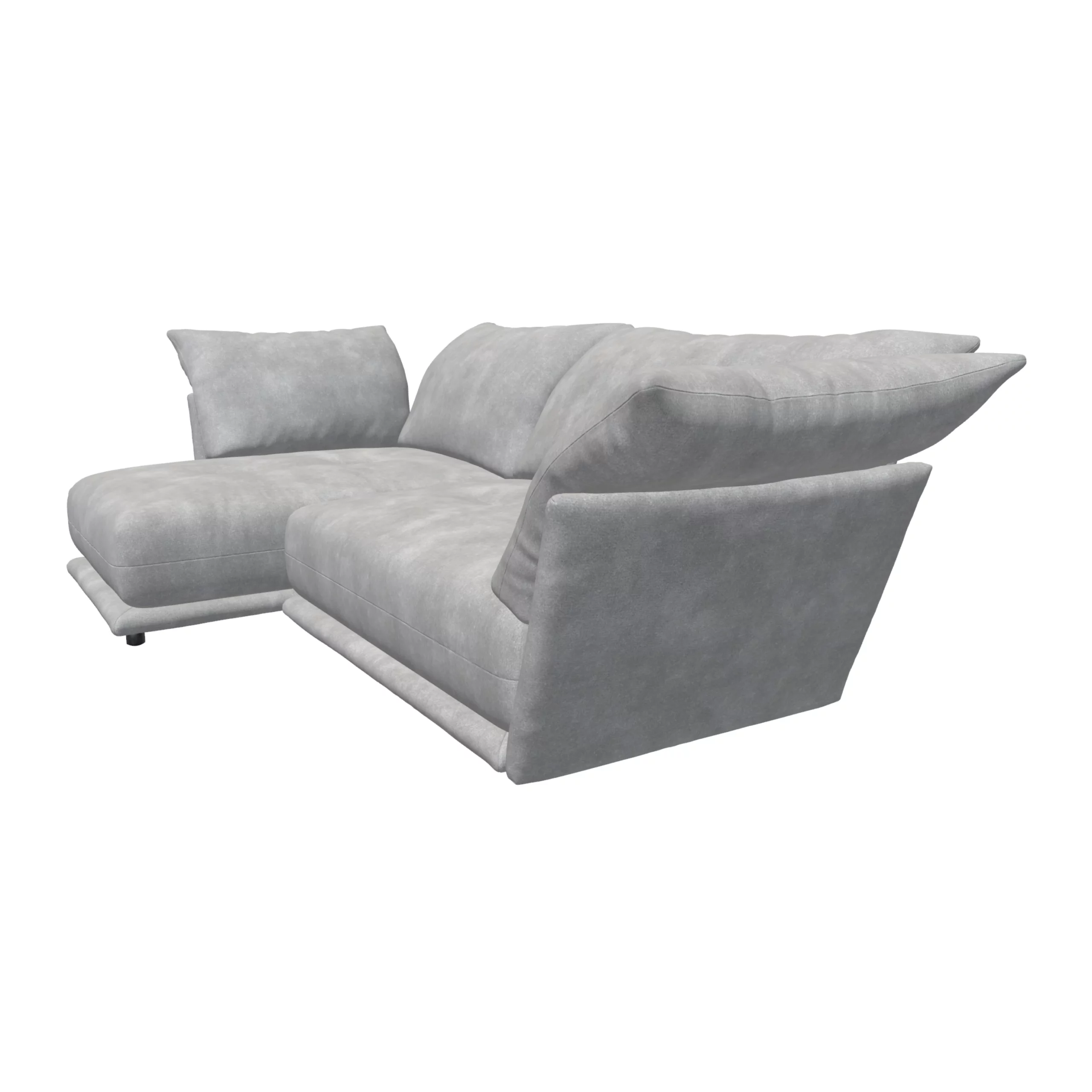 Bretz ESFERA Ecksofa HLI102 aus der seitlichen Perspektive im Bezug 659680 moon dust