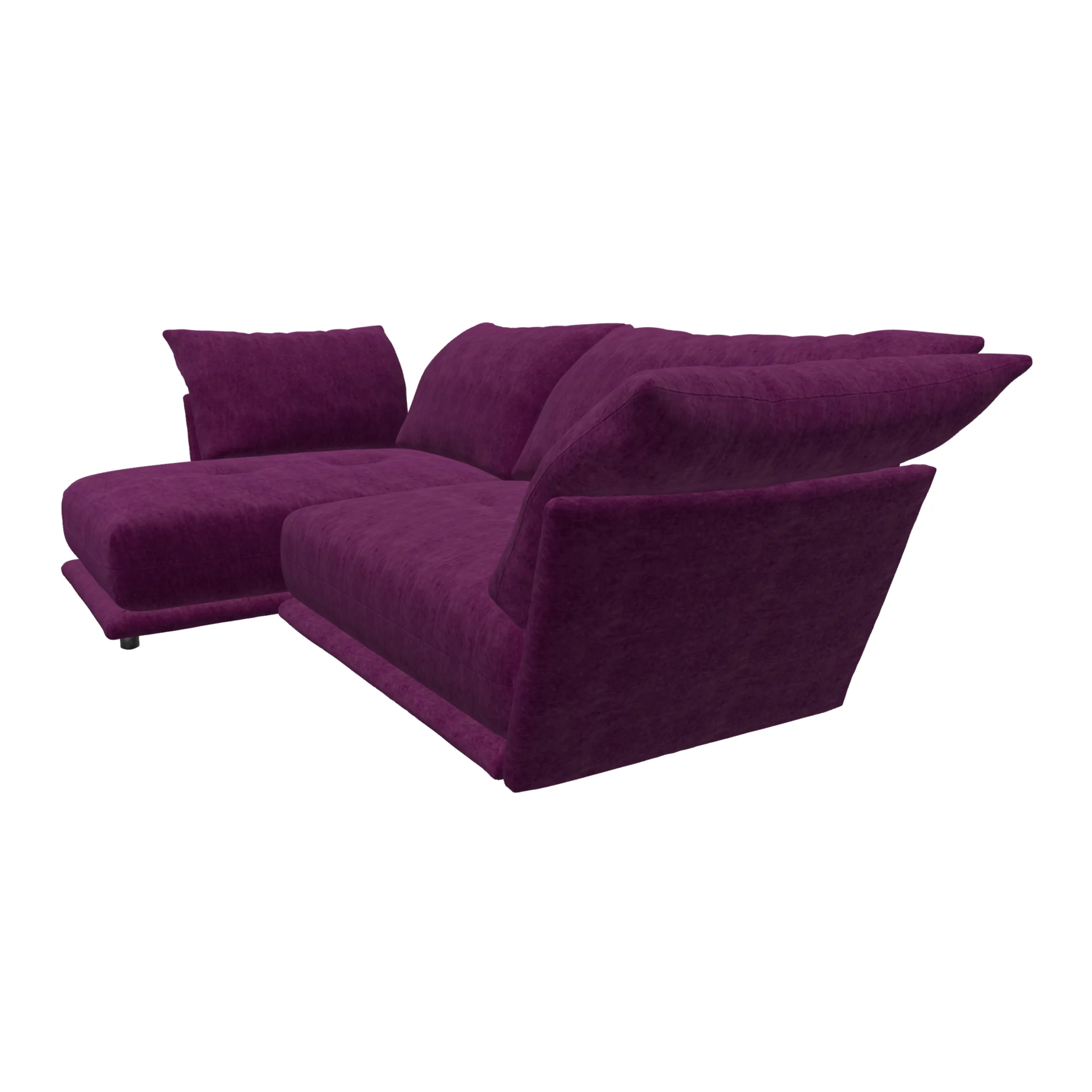 Bretz ESFERA Ecksofa HLI102 aus der seitlichen Perspektive im Bezug 668417 deep purple