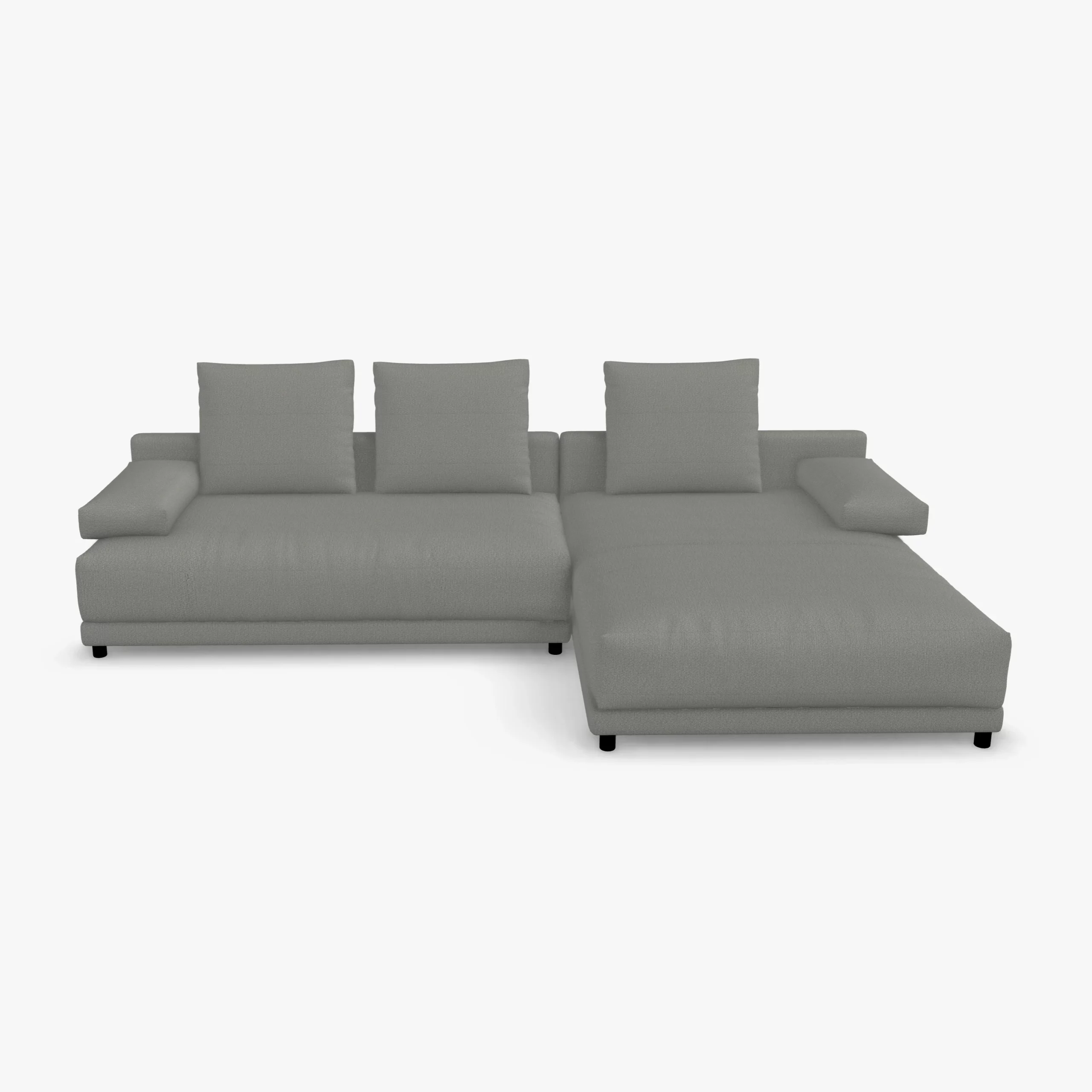 freistil 142 Sofa mit Longchair rechts in der Breite ca. 310 cm im Stoff-Bezug 6313 eisengrau