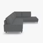freistil 170 Ecksofa ca. 287 cm x 213 cm aus der seitlichen Perspektive im Stoff-Bezug 5472 graphitgrau