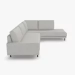 freistil 170 Ecksofa ca. 287 cm x 213 cm aus der seitlichen Perspektive im Stoff-Bezug 6541 grauweiss