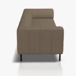 freistil 185 Sofa in der Breite ca, 223 cm aus der seitlichen Perspektive im Leder-Bezug 9042 beigegrau, Semianilinleder leicht pigmentiert