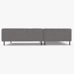 freistil 185 Sofa mit Longchair links in der Breite ca. 270 cm im Stoff-Bezug 4080 schwarz-weiss-grau aus der Rückansicht